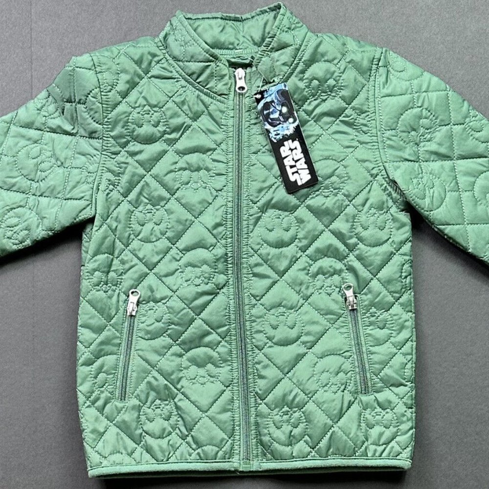 Star Wars Rebel Alliance Kids Toddler Green Quilted Puffer Jacket Unisex Size 4T